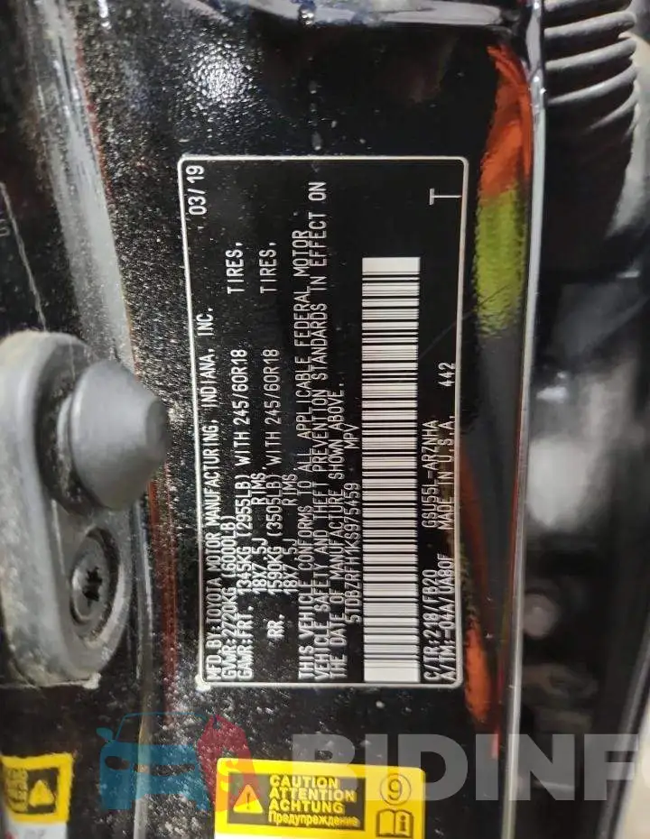 5TDBZRFH1KS975459 Photo# 14