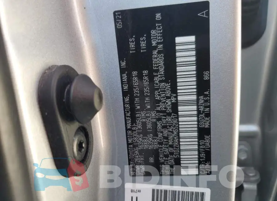 5TDZZRAH7MS529017 Photo# 13