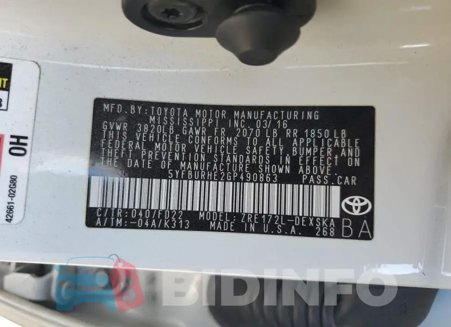 5YFBURHE2GP490863 Photo# 12