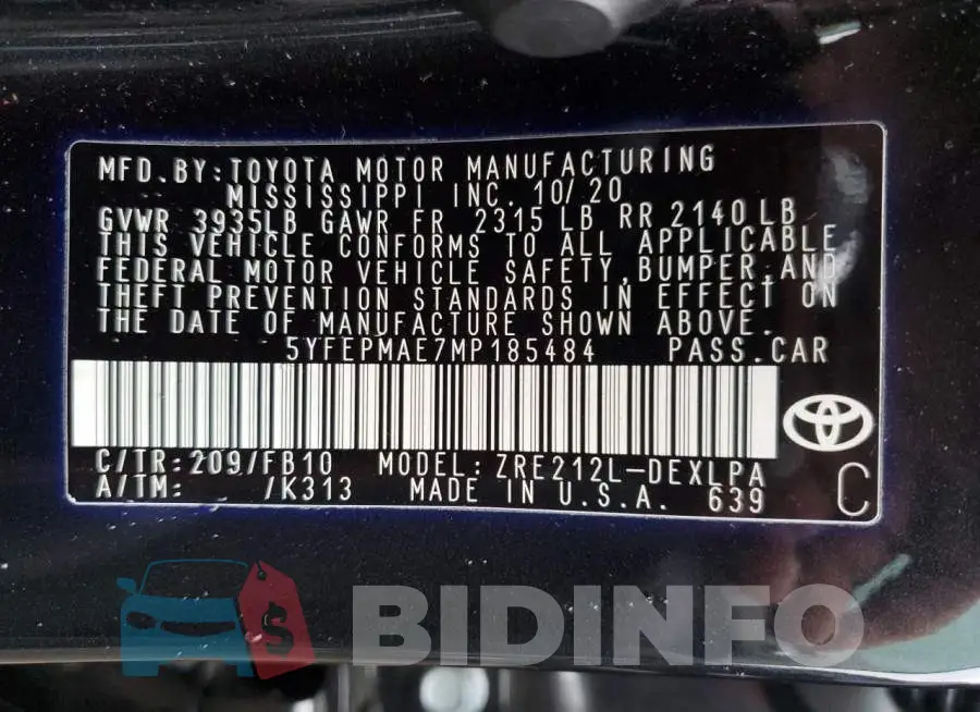5YFEPMAE7MP185484 Photo# 12