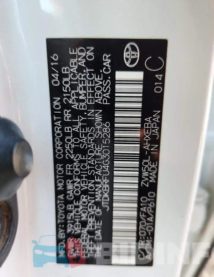 JTDKBRFU4G3015286 Photo# 13
