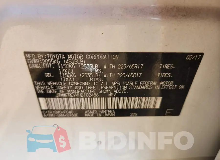JTMWFREV4HD102486 Photo# 13