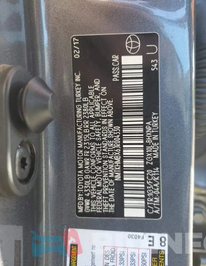 NMTKHMBX6JR004330 Photo# 12