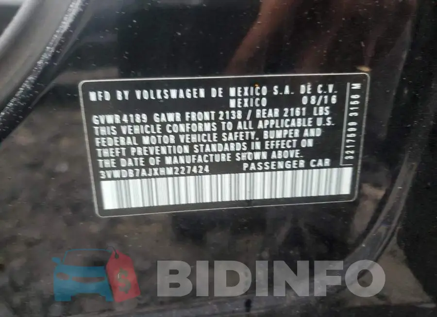 3VWDB7AJXHM227424 Photo# 12