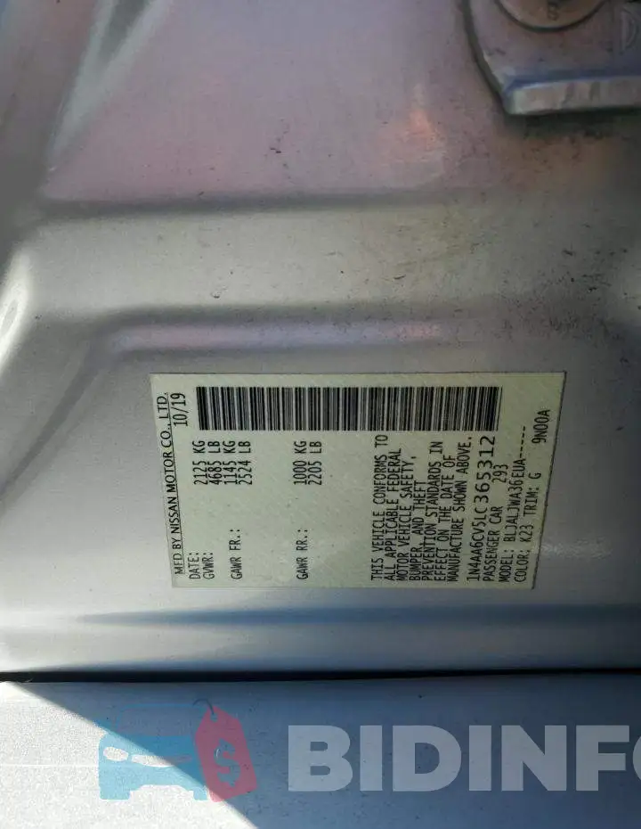 1N4AA6CV5LC365312 Photo# 12