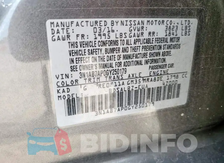 3N1AB7AP0GY250179 Photo# 12