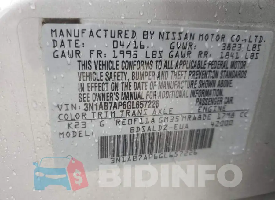 3N1AB7AP6GL657226 Photo# 12