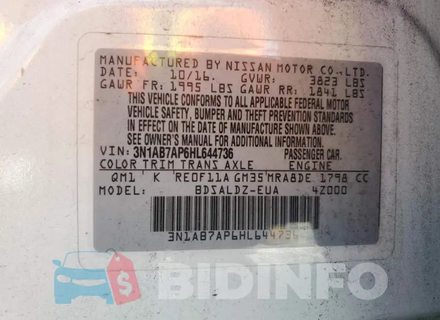 3N1AB7AP6HL644736 Photo# 13