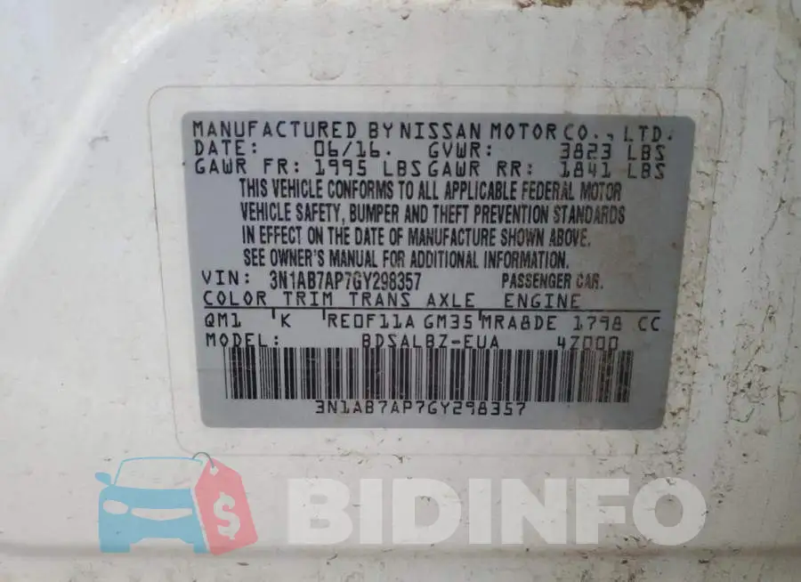 3N1AB7AP7GY298357 Photo# 12