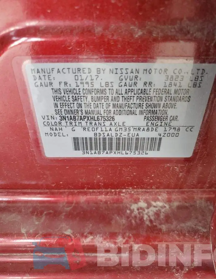 3N1AB7APXHL675326 Photo# 12