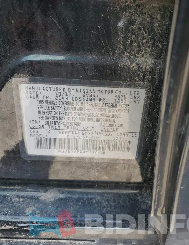 3N1AB7APXJY207492 Photo# 12