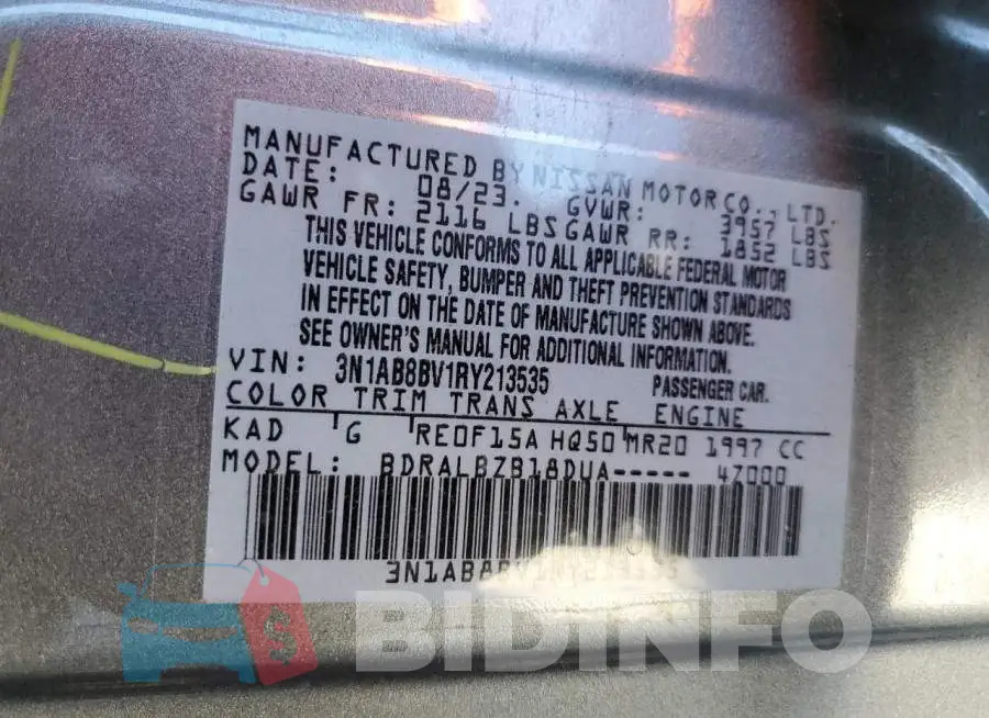 3N1AB8BV1RY213535 Photo# 13