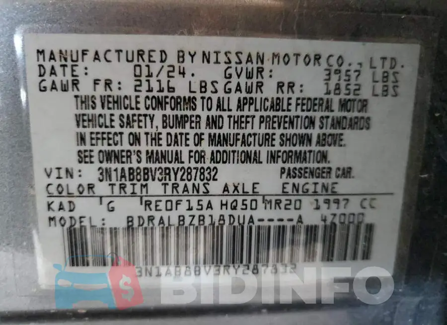3N1AB8BV3RY287832 Photo# 12