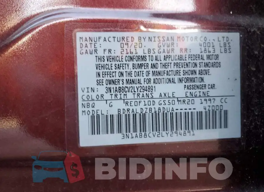 3N1AB8CV2LY294891 Photo# 12