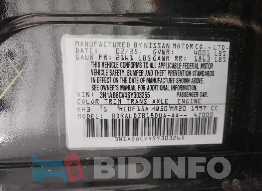 3N1AB8CV4SY303265 Photo# 12