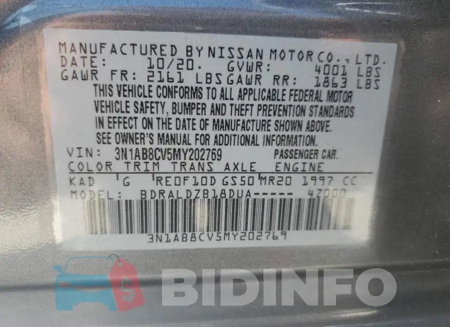 3N1AB8CV5MY202769 Photo# 12