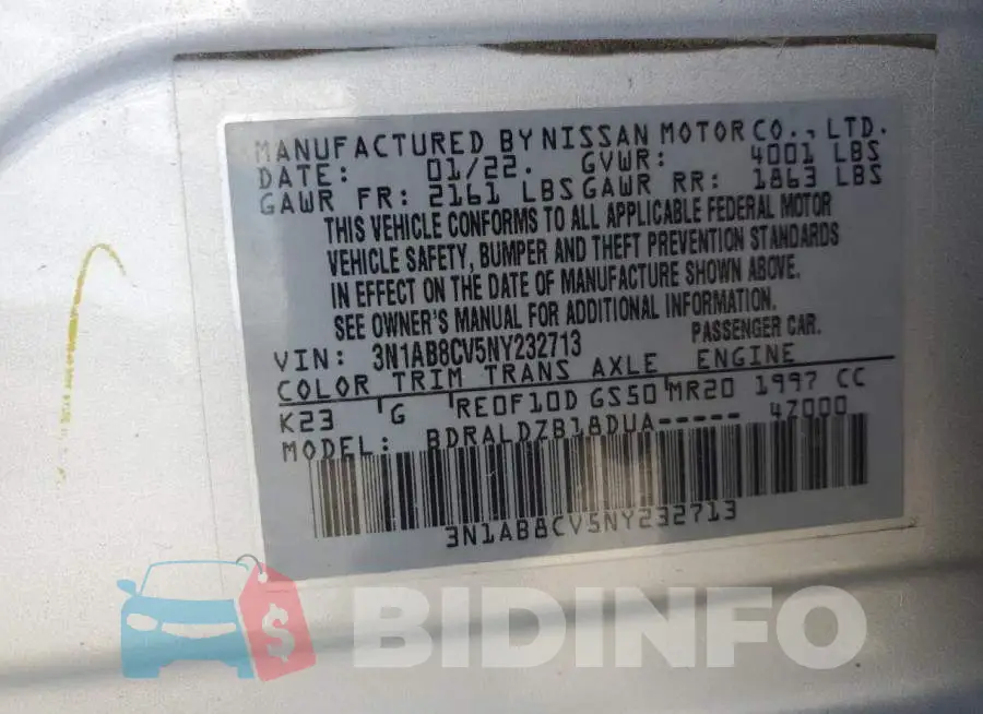 3N1AB8CV5NY232713 Photo# 12