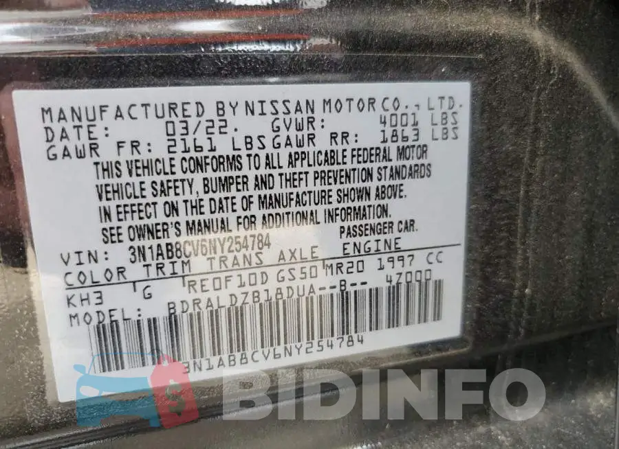 3N1AB8CV6NY254784 Photo# 13