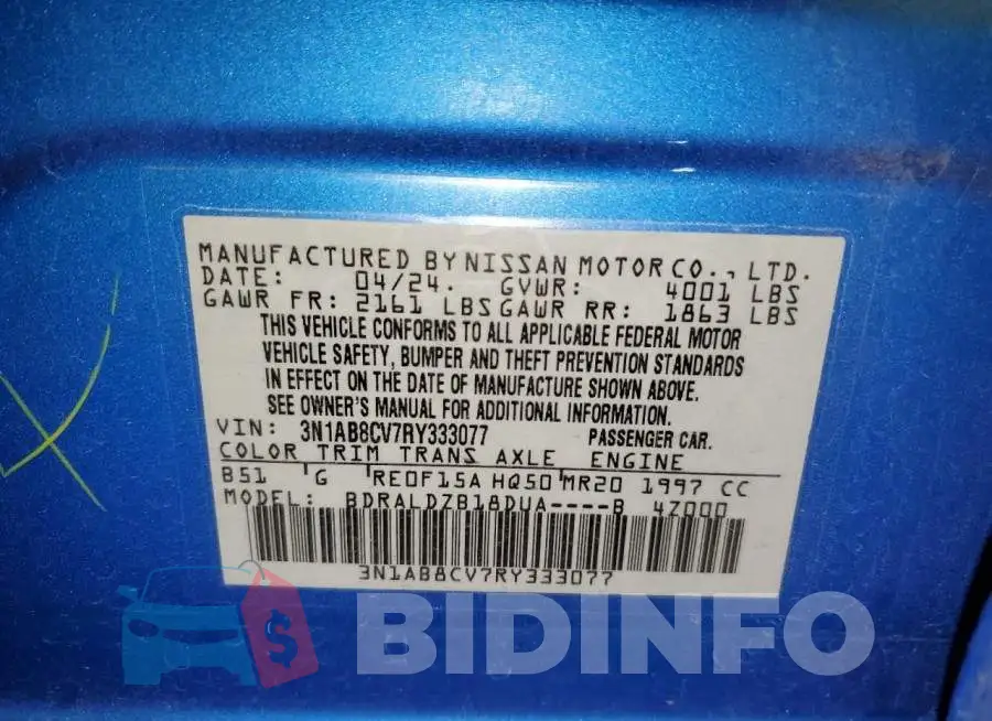 3N1AB8CV7RY333077 Photo# 12