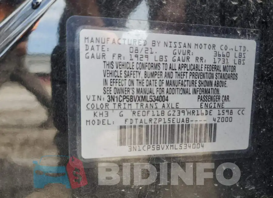 3N1CP5BVXML534004 Photo# 13