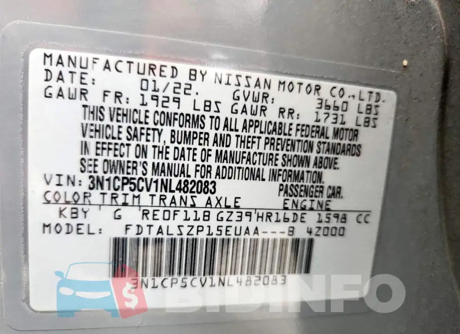 3N1CP5CV1NL482083 Photo# 13