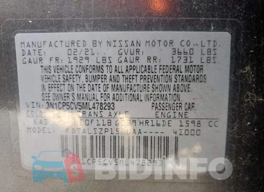 3N1CP5CV5ML478293 Photo# 13