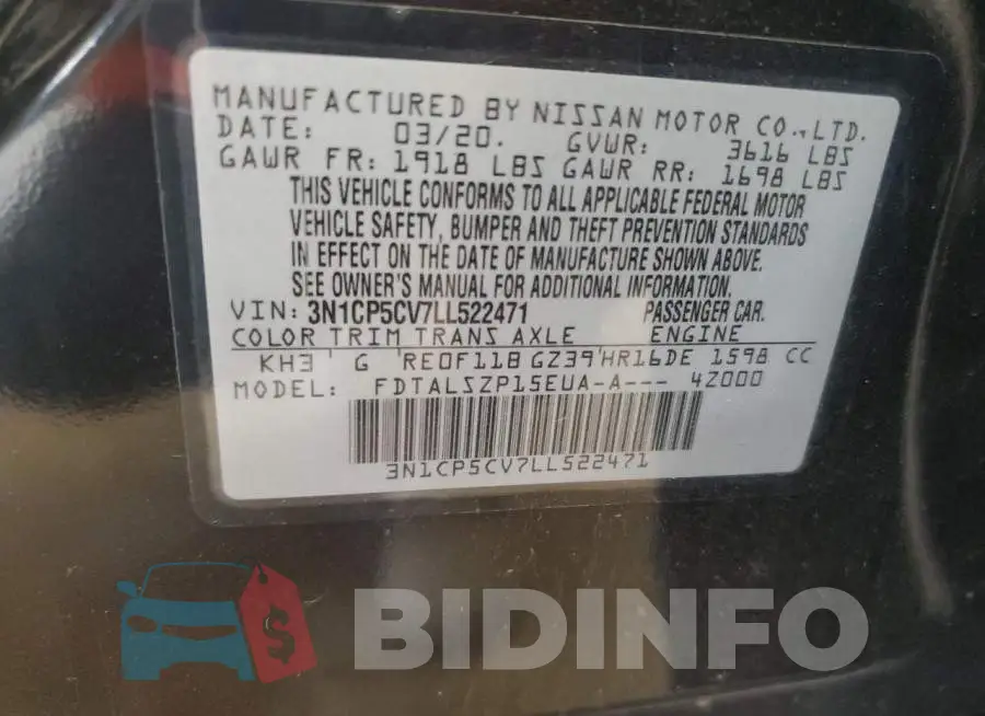 3N1CP5CV7LL522471 Photo# 12