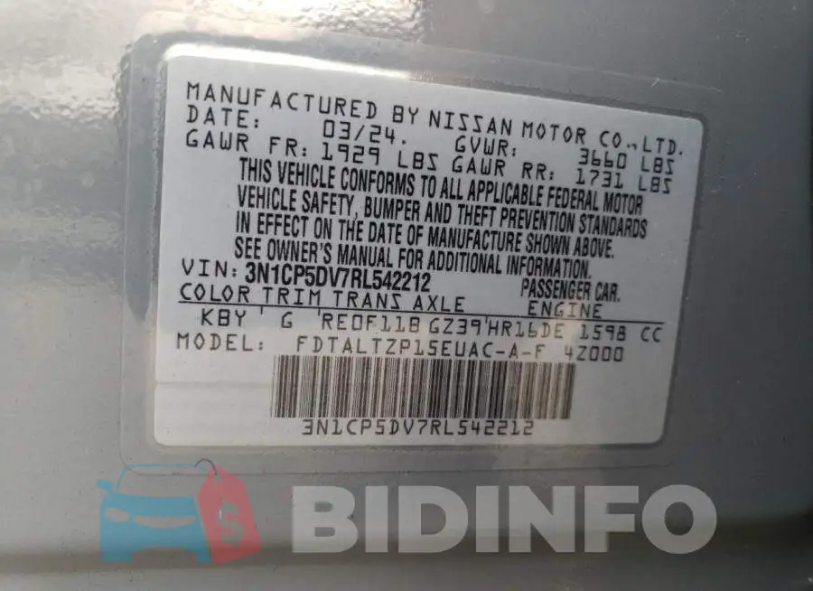 3N1CP5DV7RL542212 Photo# 12