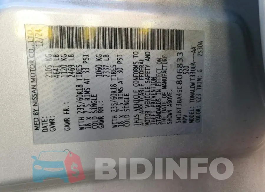 5N1BT3BA4SC806833 Photo# 13