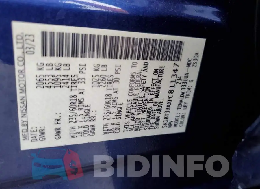 5N1BT3BAXPC811347 Photo# 14