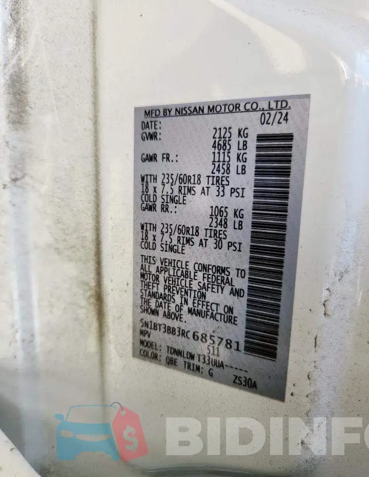 5N1BT3BB3RC685781 Photo# 13