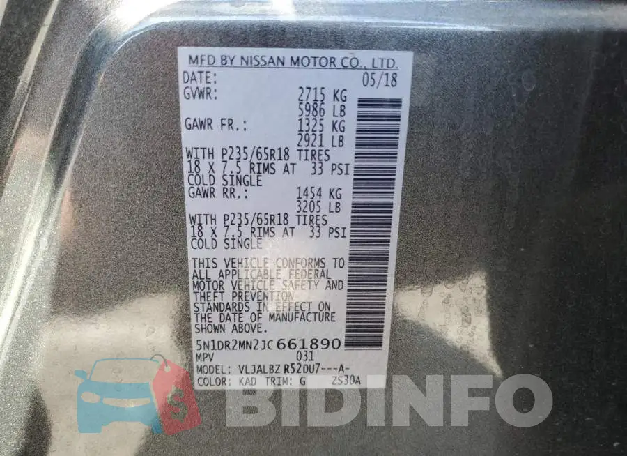 5N1DR2MN2JC661890 Photo# 13