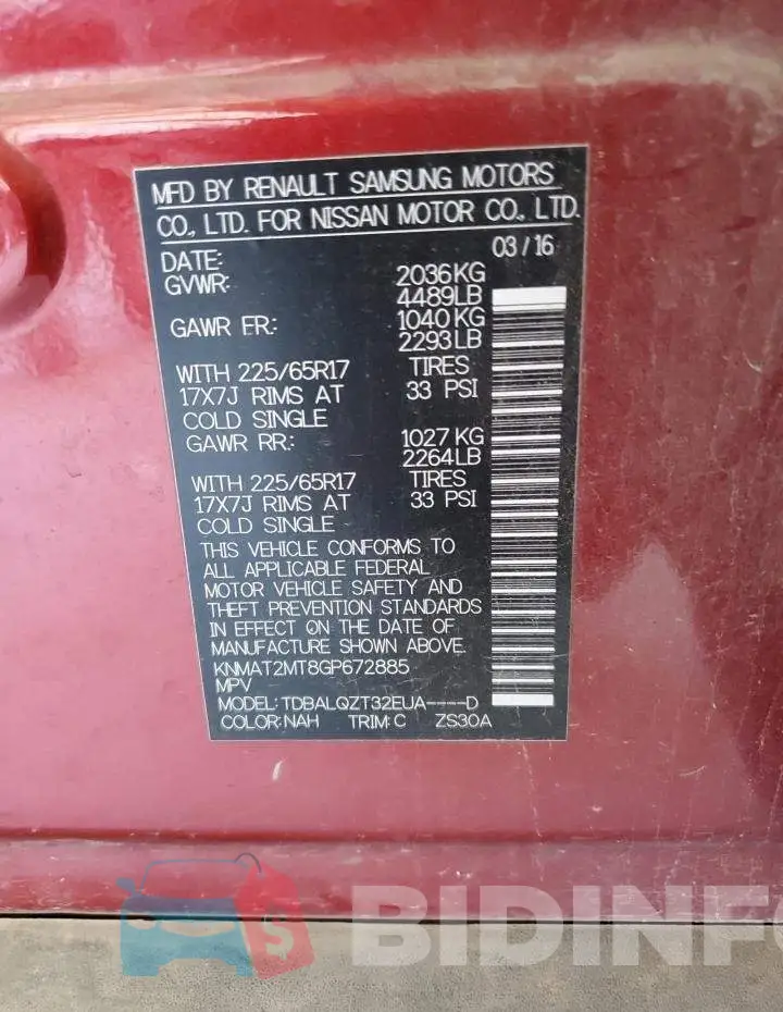 KNMAT2MT8GP672885 Photo# 13