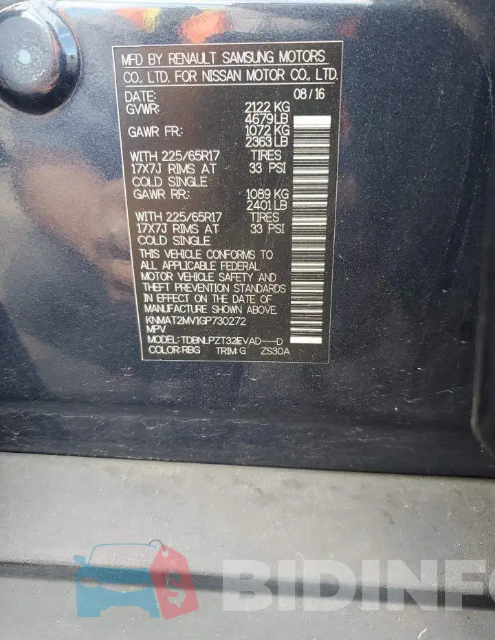KNMAT2MV1GP730272 Photo# 13