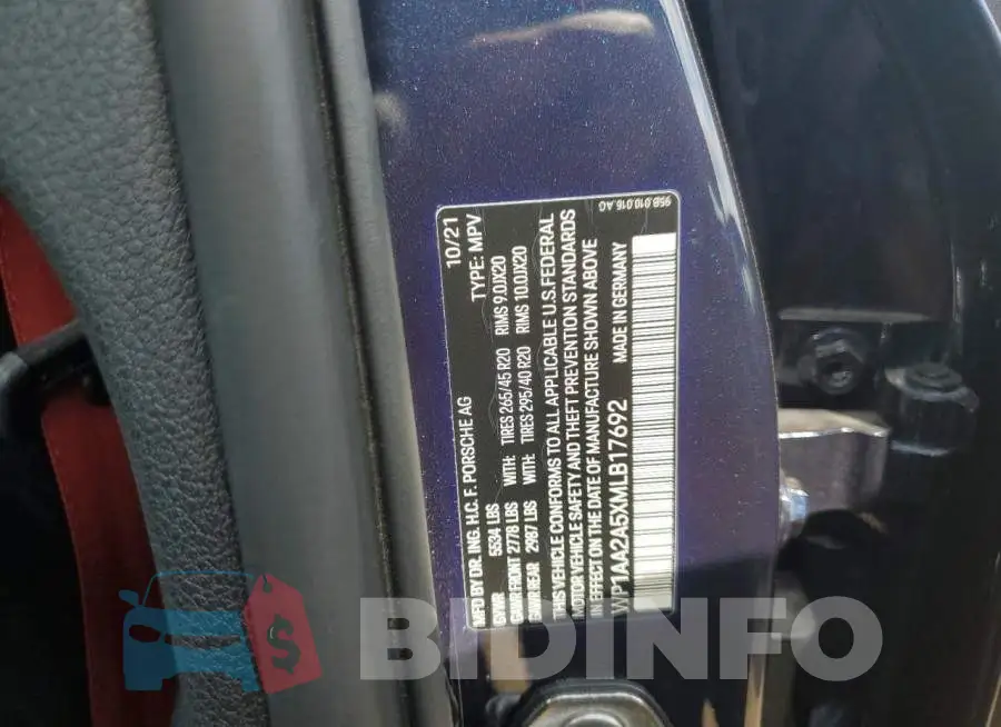 WP1AA2A5XMLB17692 Photo# 13