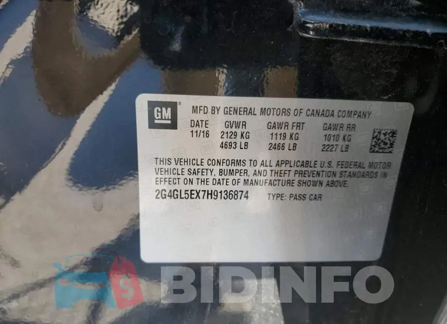 2G4GL5EX7H9136874 Photo# 12