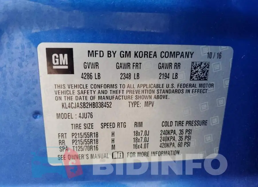 KL4CJASB2HB038452 Photo# 13