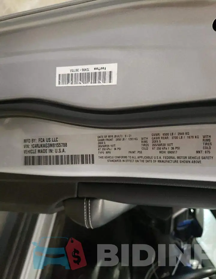 1C4RJKAG3M8155788 Photo# 13