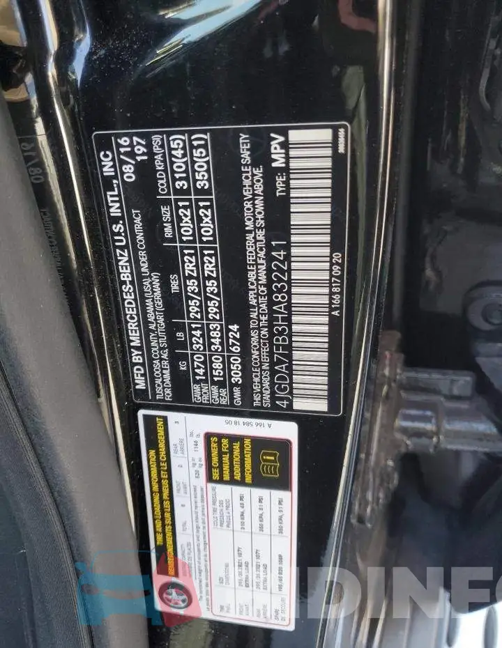 4JGDA7FB3HA832241 Photo# 14
