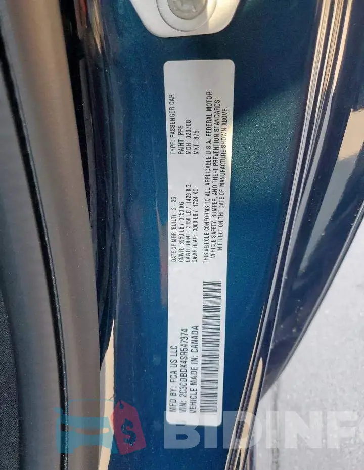 2C3CDBDK4SR547374 Photo# 12