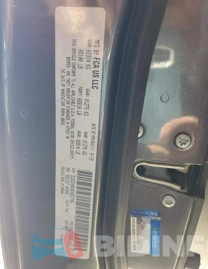 2C3CDXBG3KH657706 Photo# 12