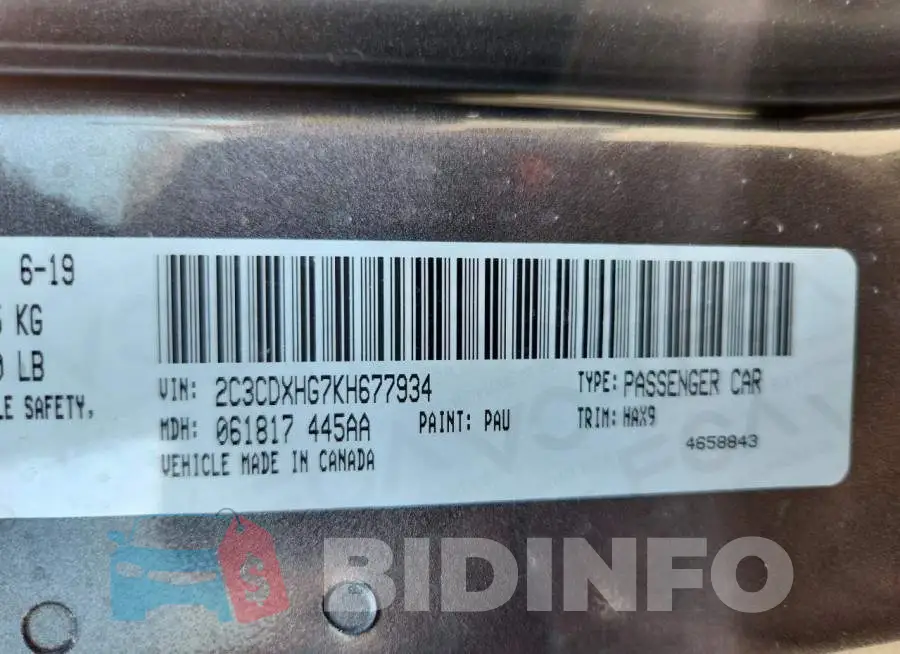 2C3CDXHG7KH677934 Photo# 12