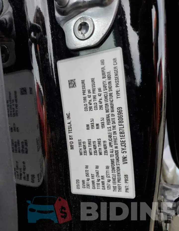 5YJ3E1EB7LF806969 Photo# 13