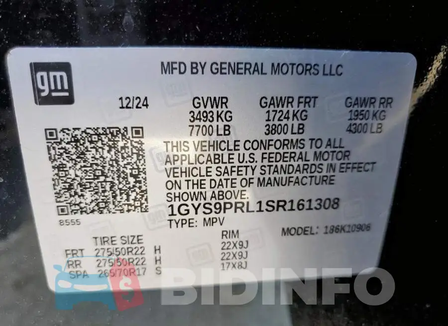 1GYS9PRL1SR161308 Photo# 12