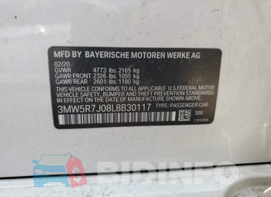 3MW5R7J08L8B30117 Photo# 12