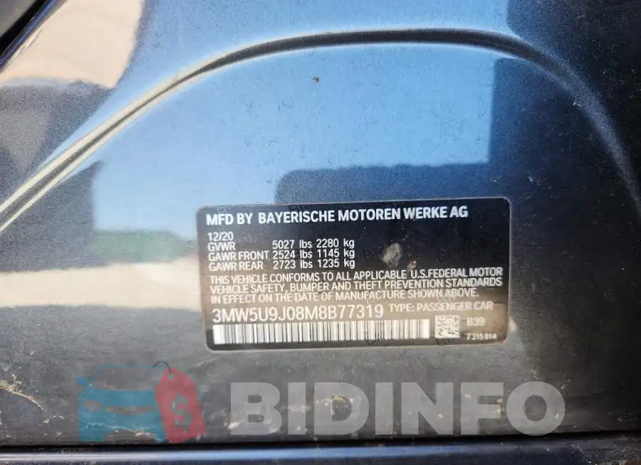 3MW5U9J08M8B77319 Photo# 12