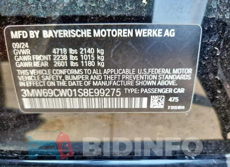 3MW69CW01S8E99275 Photo# 12