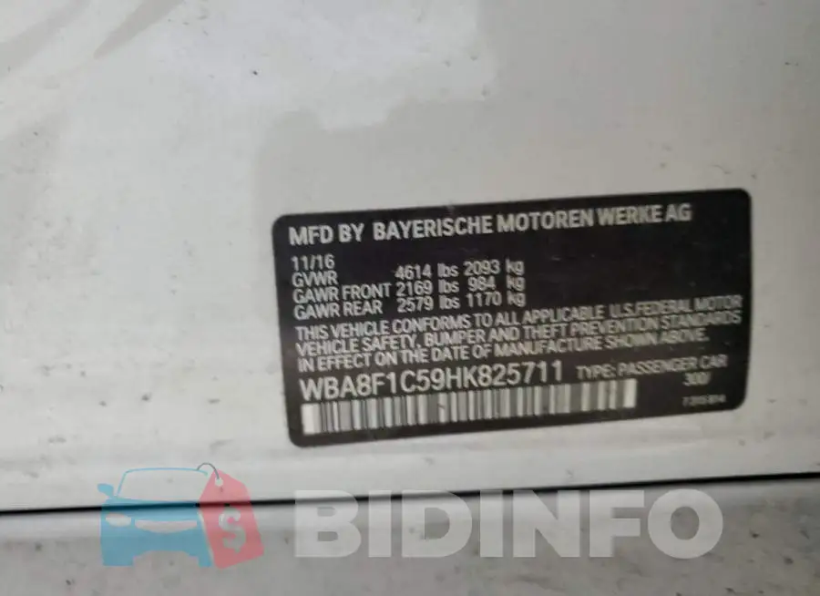WBA8F1C59HK825711 Photo# 12