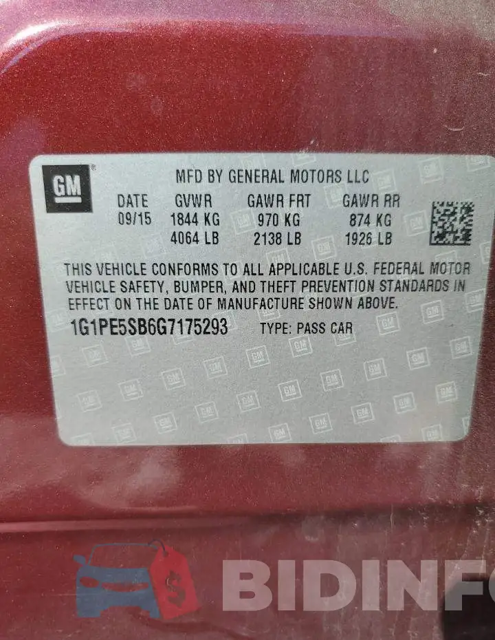 1G1PE5SB6G7175293 Photo# 12