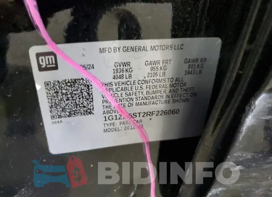 1G1ZD5ST2RF226060 Photo# 12